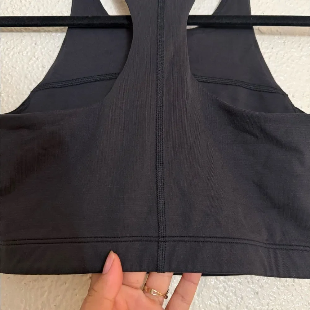 Outdoor Voices black TechSweat High Neck Crop Top Sports Bra Size small
